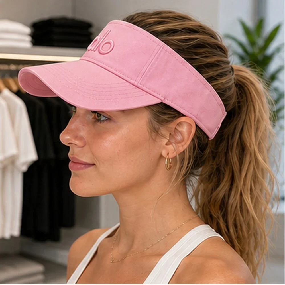 ALO Yoga Pink Travel Open Top Visor Hat NWT